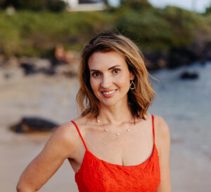 Dianne Conlee on a beach in Kauai, Hawaii