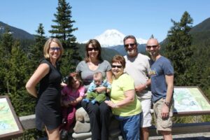 Family at an overlook in Washington state